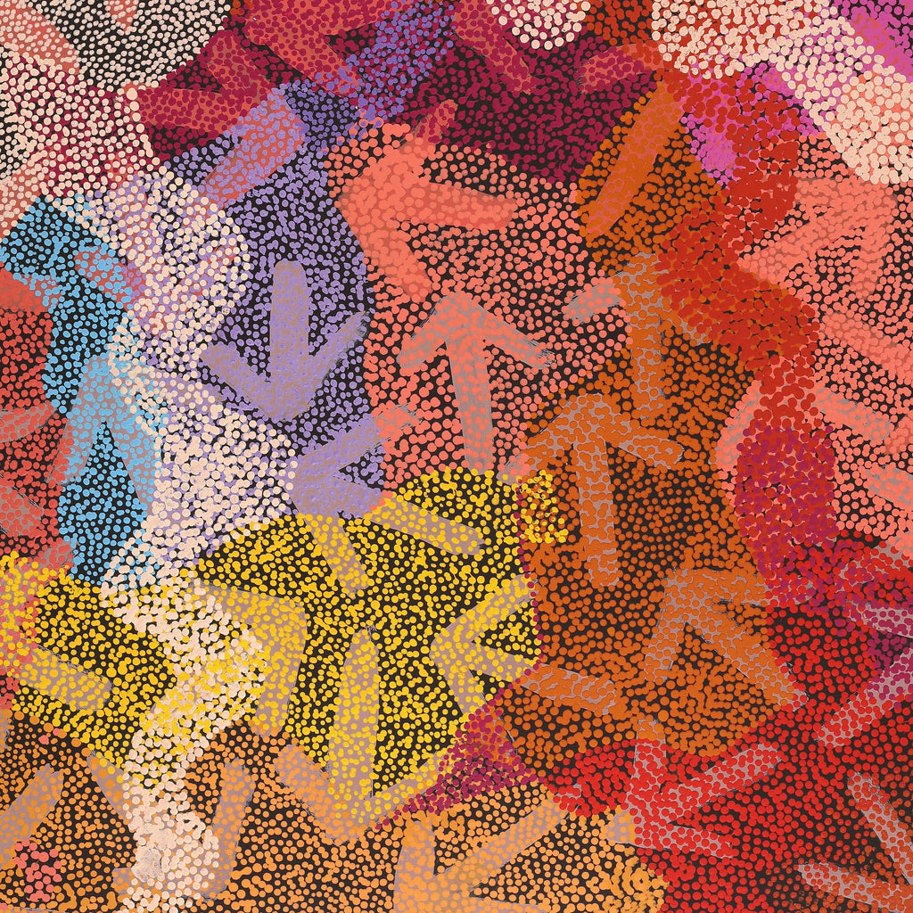 Aboriginal Artwork by Margaret Nangala Gallagher, Yankirri Jukurrpa (Emu Dreaming), 122x91cm