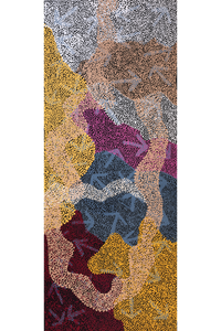 Aboriginal Artwork by Margaret Nangala Gallagher, Yankirri Jukurrpa (Emu Dreaming), 152x61cm