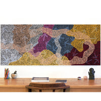 Aboriginal Artwork by Margaret Nangala Gallagher, Yankirri Jukurrpa (Emu Dreaming), 152x61cm