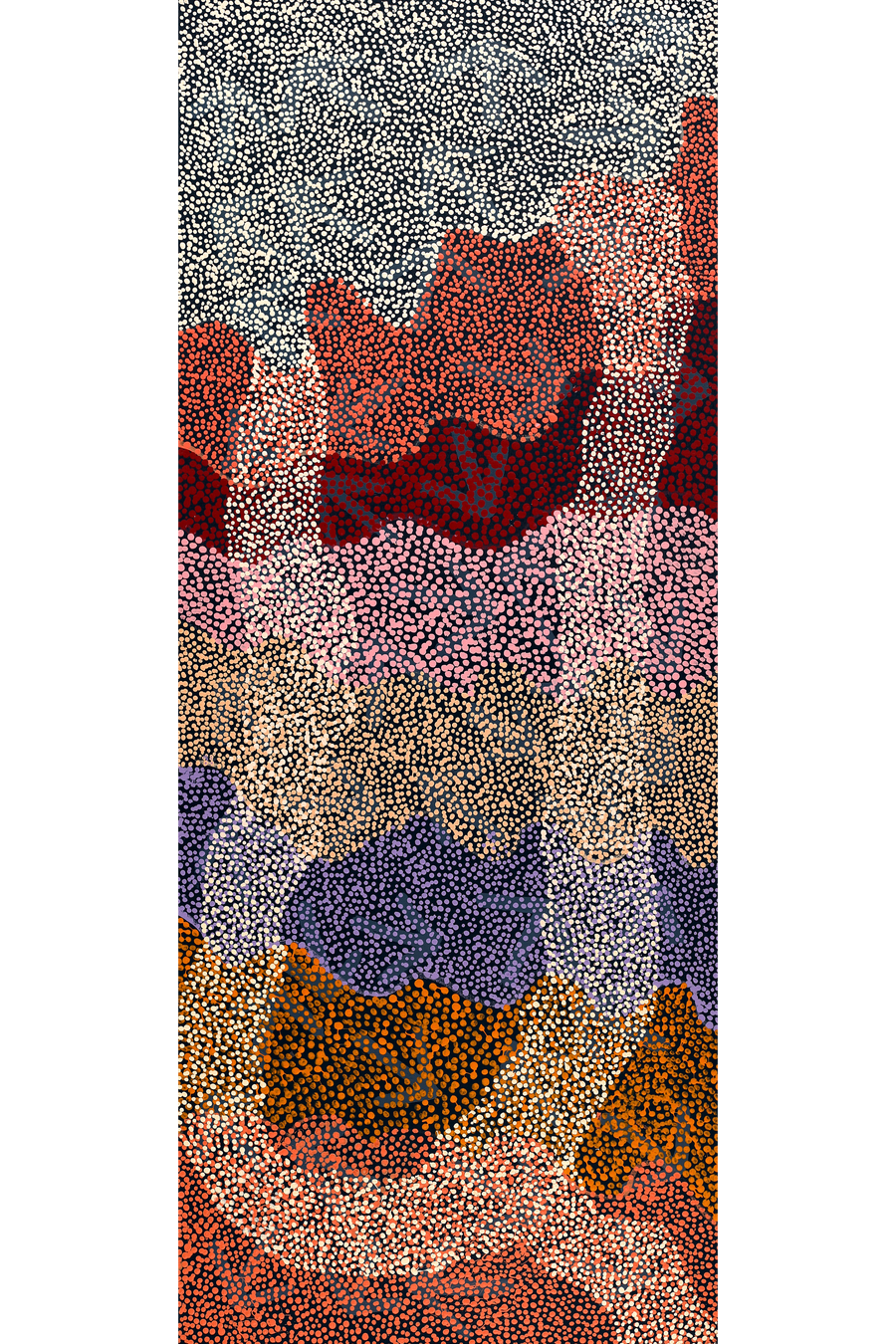 Aboriginal Artwork by Margaret Nangala Gallagher, Yankirri Jukurrpa (Emu Dreaming), 152x61cm