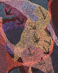 Aboriginal Artwork by Margaret Nangala Gallagher, Yankirri Jukurrpa (Emu Dreaming), 152x61cm