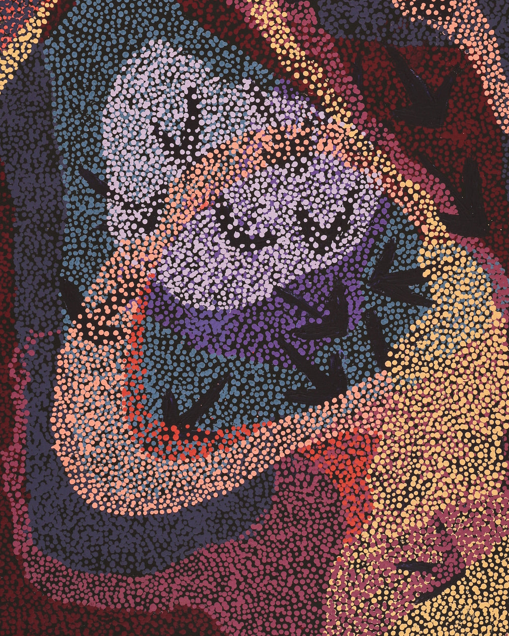 Aboriginal Artwork by Margaret Nangala Gallagher, Yankirri Jukurrpa (Emu Dreaming), 152x61cm