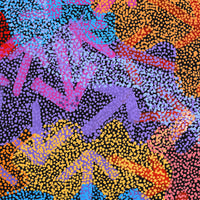 Aboriginal Artwork by Margaret Nangala Gallagher, Yankirri Jukurrpa (Emu Dreaming), 153x76cm