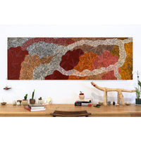 Aboriginal Artwork by Margaret Nangala Gallagher, Yankirri Jukurrpa (Emu Dreaming), 183x61cm