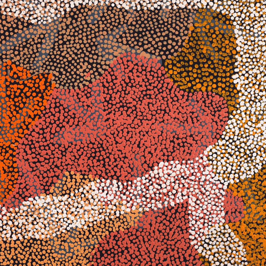 Aboriginal Artwork by Margaret Nangala Gallagher, Yankirri Jukurrpa (Emu Dreaming), 183x61cm