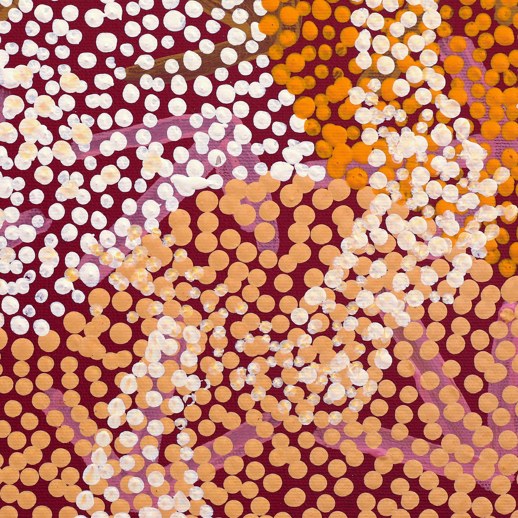 Aboriginal Artwork by Margaret Nangala Gallagher, Yankirri Jukurrpa (Emu Dreaming) - Ngarlikurlangu, 30x30cm
