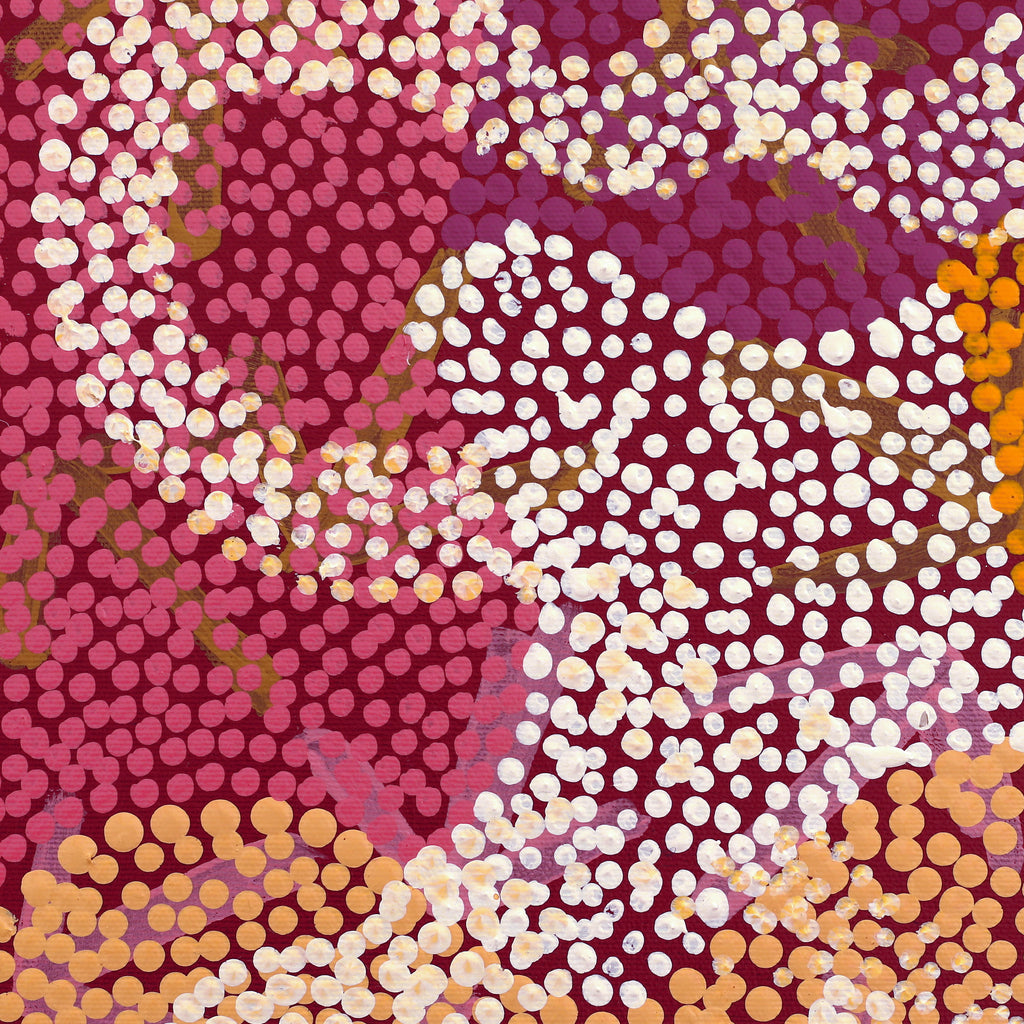 Aboriginal Artwork by Margaret Nangala Gallagher, Yankirri Jukurrpa (Emu Dreaming) - Ngarlikurlangu, 30x30cm