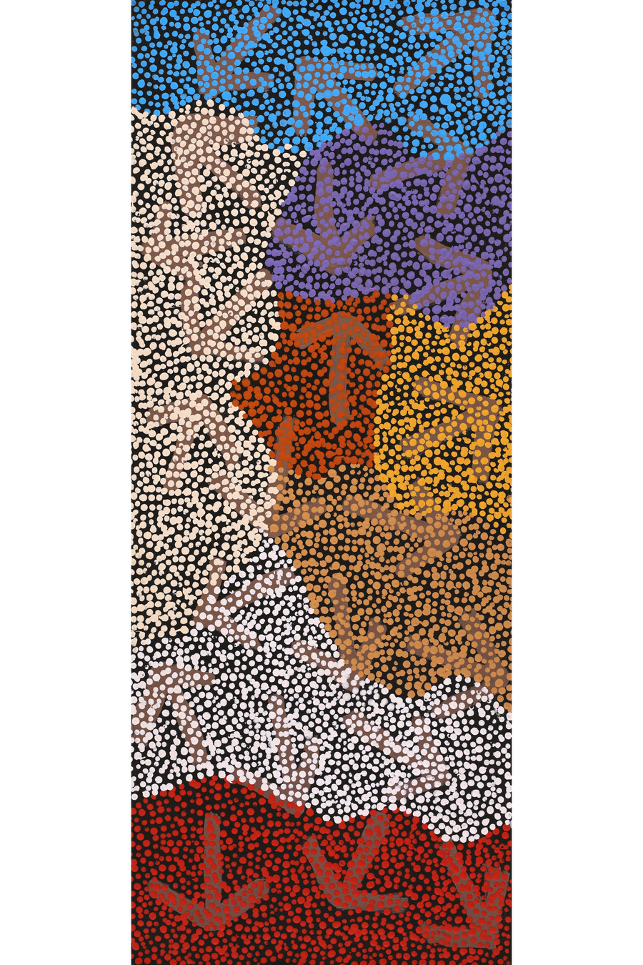 Aboriginal Artwork by Margaret Nangala Gallagher, Yankirri Jukurrpa (Emu Dreaming), 76x30cm