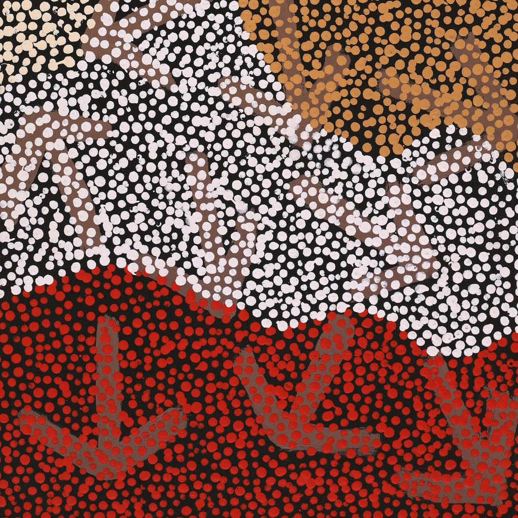 Aboriginal Artwork by Margaret Nangala Gallagher, Yankirri Jukurrpa (Emu Dreaming), 76x30cm