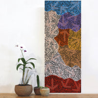 Aboriginal Artwork by Margaret Nangala Gallagher, Yankirri Jukurrpa (Emu Dreaming), 76x30cm