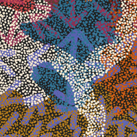 Aboriginal Artwork by Margaret Nangala Gallagher, Yankirri Jukurrpa (Emu Dreaming), 76x46cm