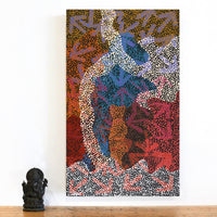 Aboriginal Artwork by Margaret Nangala Gallagher, Yankirri Jukurrpa (Emu Dreaming), 76x46cm