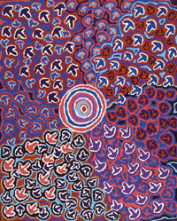 Aboriginal Artwork by Margaret Nangala Gallagher, Yankirri Jukurrpa (Emu Dreaming), 76x61cm