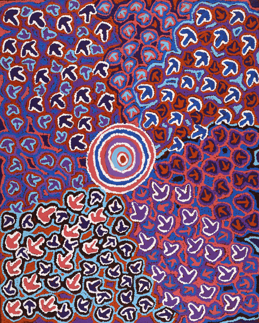 Aboriginal Artwork by Margaret Nangala Gallagher, Yankirri Jukurrpa (Emu Dreaming), 76x61cm
