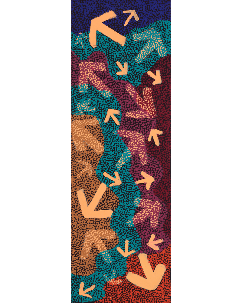 Margaret Nangala Gallagher, Yankirri Jukurrpa (Emu Dreaming), 91x30cm