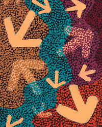 Aboriginal Artwork by Margaret Nangala Gallagher, Yankirri Jukurrpa (Emu Dreaming), 91x30cm