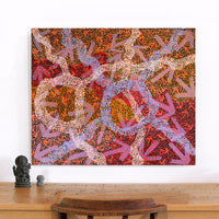 Aboriginal Artwork by Margaret Nangala Gallagher, Yankirri Jukurrpa (Emu Dreaming), 91x76cm
