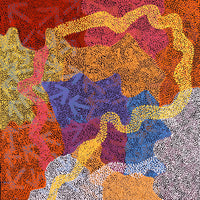 Aboriginal Artwork by Margaret Nangala Gallagher, Yankirri Jukurrpa (Emu Dreaming), 91x91cm
