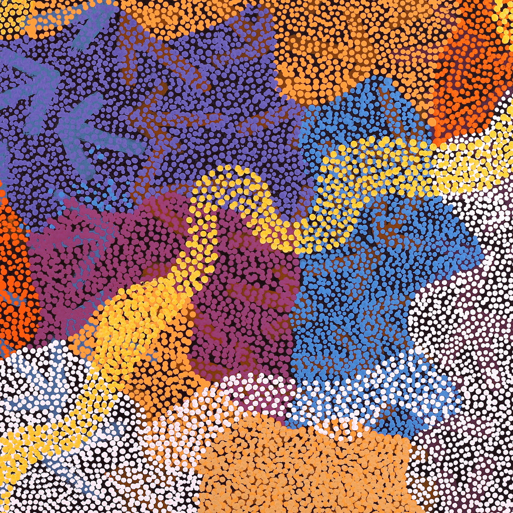 Aboriginal Artwork by Margaret Nangala Gallagher, Yankirri Jukurrpa (Emu Dreaming), 91x91cm