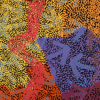 Aboriginal Artwork by Margaret Nangala Gallagher, Yankirri Jukurrpa (Emu Dreaming), 91x91cm