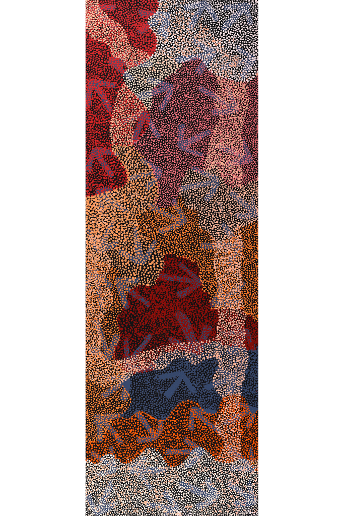 Aboriginal Artwork by Margaret Nangala Gallagher, Yankirri Jukurrpa (Emu Dreaming), 183x61cm