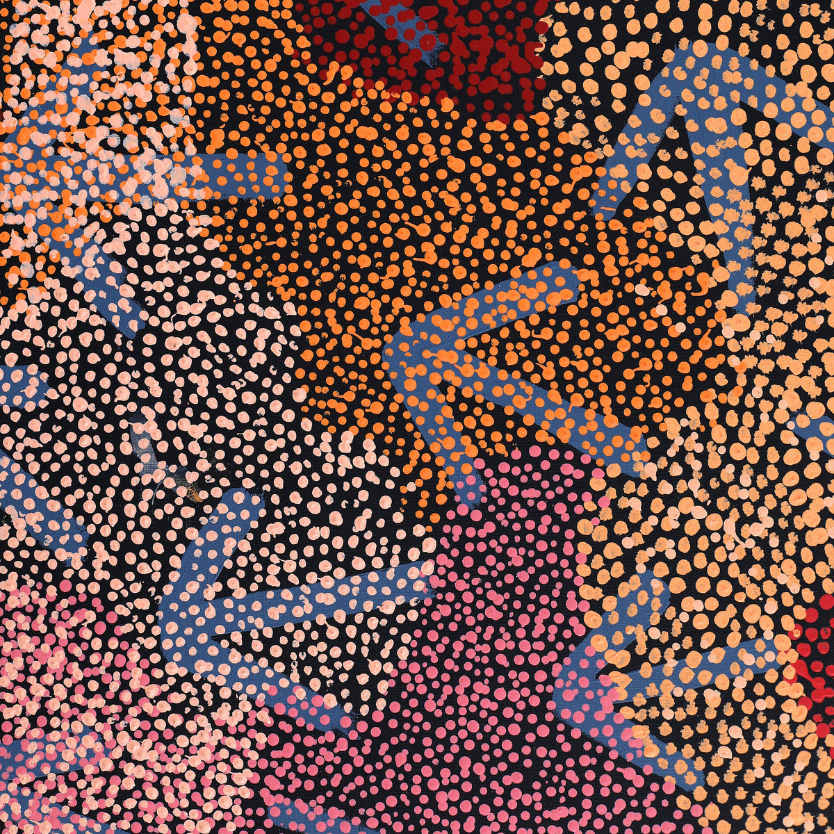 Aboriginal Art by Margaret Nangala Gallagher, Yankirri Jukurrpa (Emu Dreaming), 183x61cm - ART ARK®