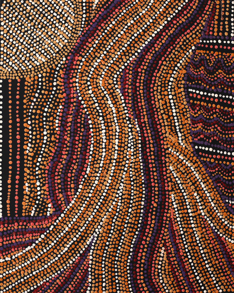 Aboriginal Artwork by Margaret Napangardi Lewis, Mina Mina Dreaming, 50x40cm - ART ARK®