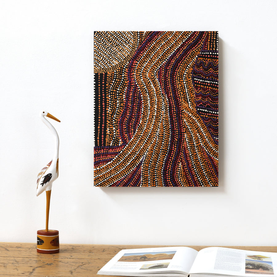 Aboriginal Artwork by Margaret Napangardi Lewis, Mina Mina Dreaming, 50x40cm
