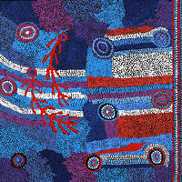 Aboriginal Artwork by Margaret Napangardi Lewis, Mina Mina Dreaming, 61x61cm