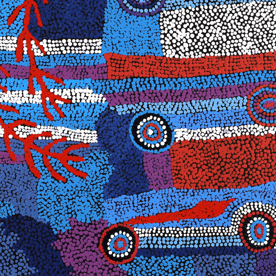 Aboriginal Artwork by Margaret Napangardi Lewis, Mina Mina Dreaming, 61x61cm