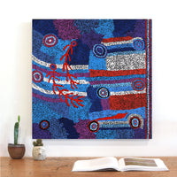 Aboriginal Art by Margaret Napangardi Lewis, Mina Mina Dreaming, 61x61cm - ART ARK®