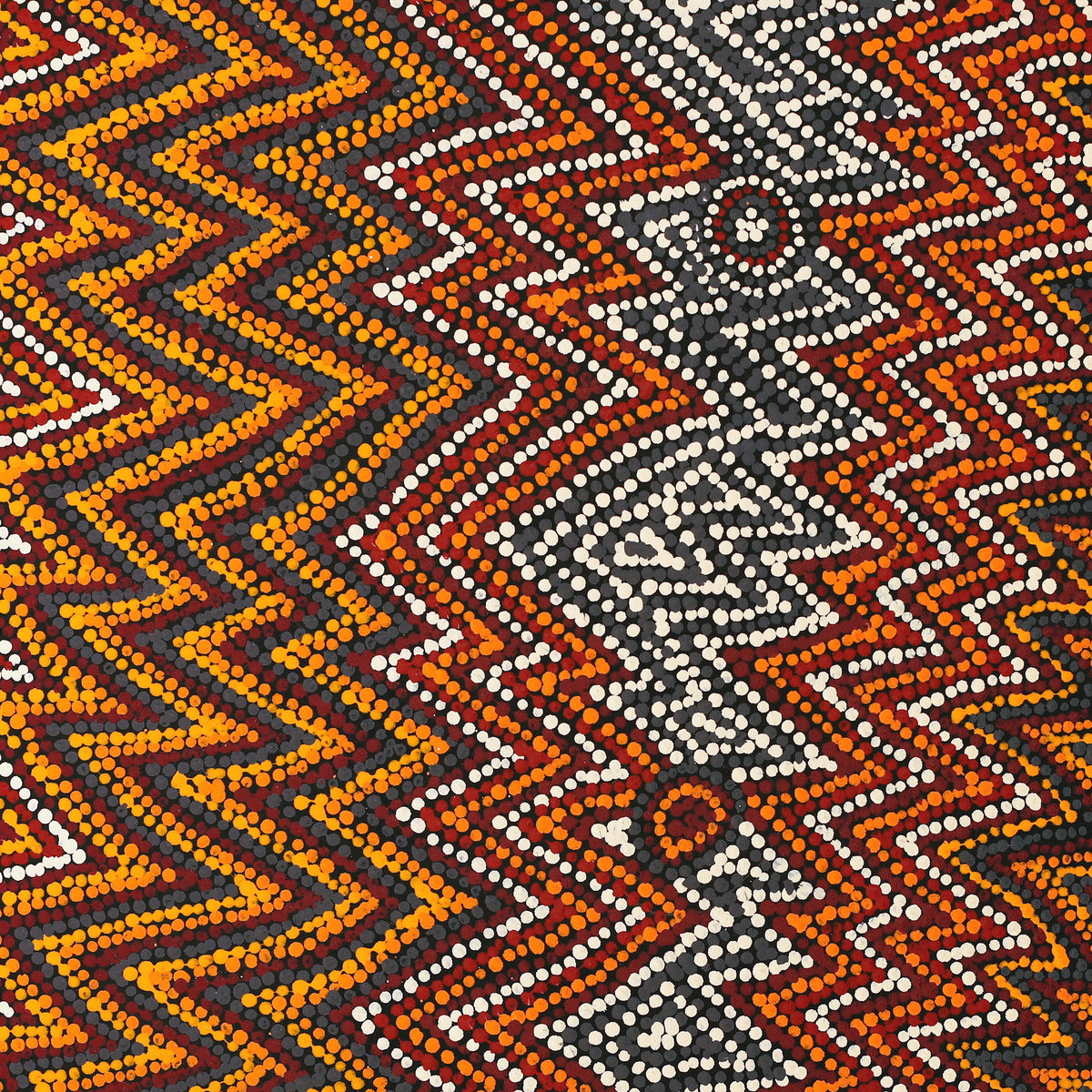 Aboriginal Art by Margaret Napangardi Lewis, Mina Mina Dreaming - Ngalyipi, 61x61cm - ART ARK®