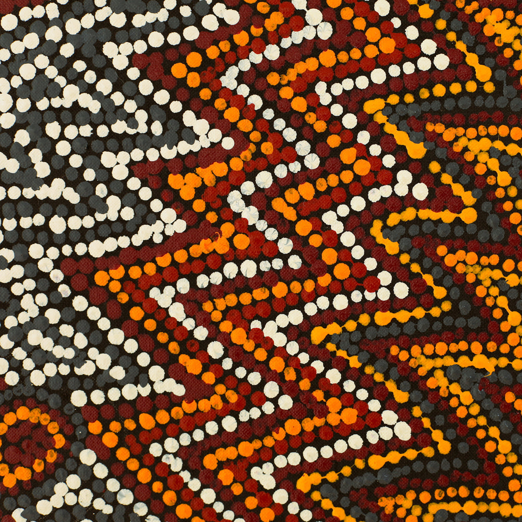 Aboriginal Artwork by Margaret Napangardi Lewis, Mina Mina Dreaming - Ngalyipi, 61x61cm - ART ARK®