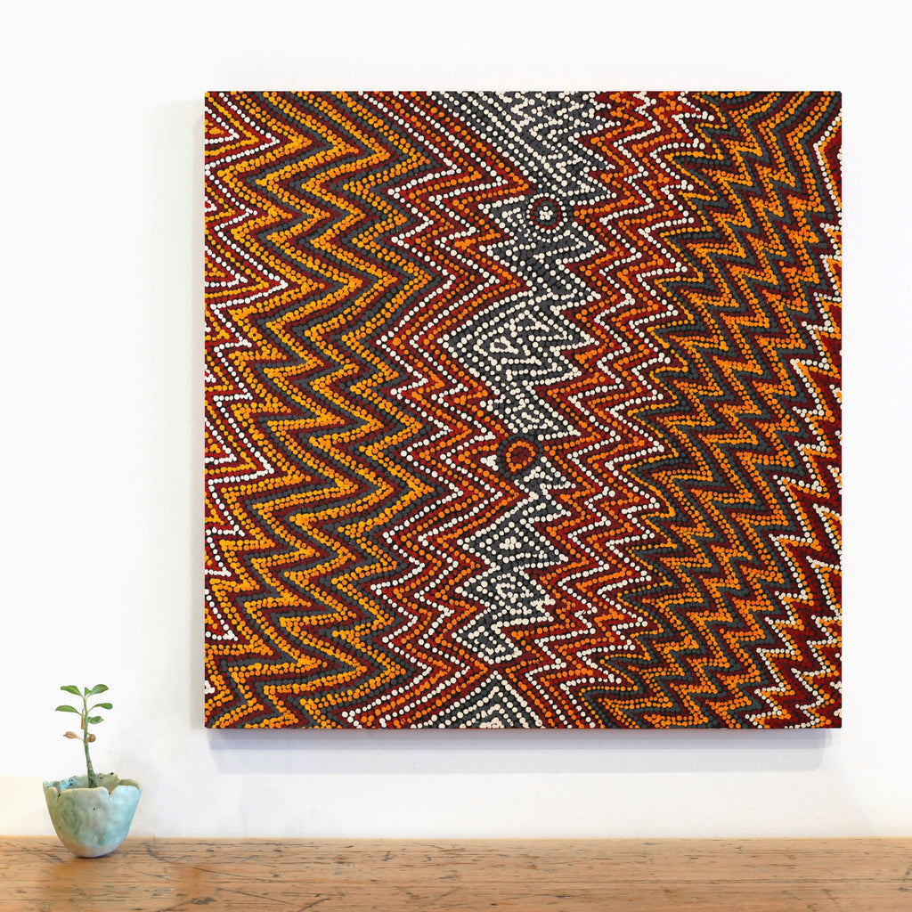 Aboriginal Art by Margaret Napangardi Lewis, Mina Mina Dreaming - Ngalyipi, 61x61cm - ART ARK®