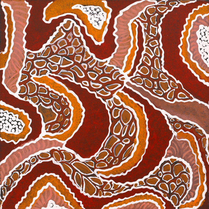 Aboriginal Artwork by Margarina Napanangka Miller, Lukarrara Jukurrpa, 30x30cm