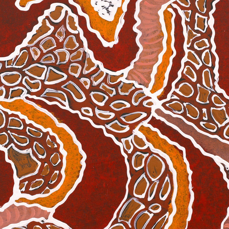 Aboriginal Artwork by Margarina Napanangka Miller, Lukarrara Jukurrpa, 30x30cm