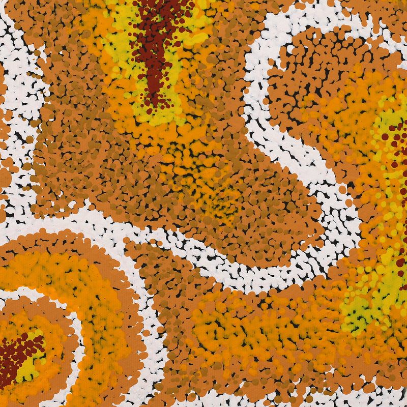 Aboriginal Artwork by Margarina Napanangka Miller, Lukarrara Jukurrpa, 30x30cm