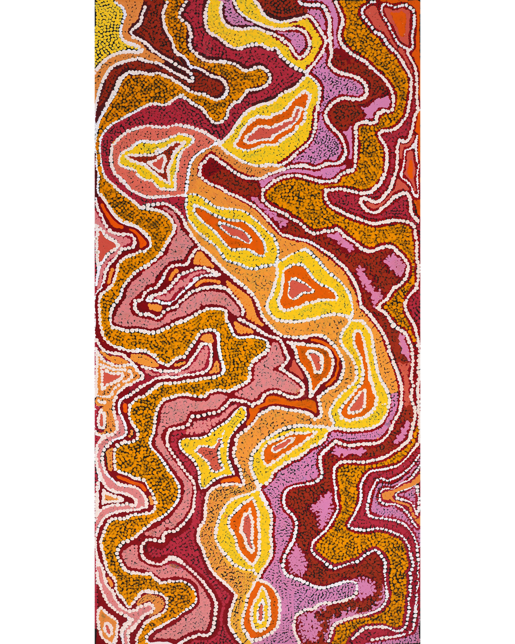 Aboriginal Artwork by Margarina Napanangka Miller, Lukarrara Jukurrpa, 91x46cm