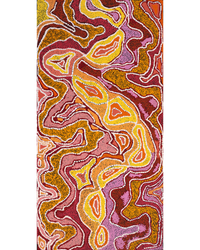 Aboriginal Artwork by Margarina Napanangka Miller, Lukarrara Jukurrpa, 91x46cm