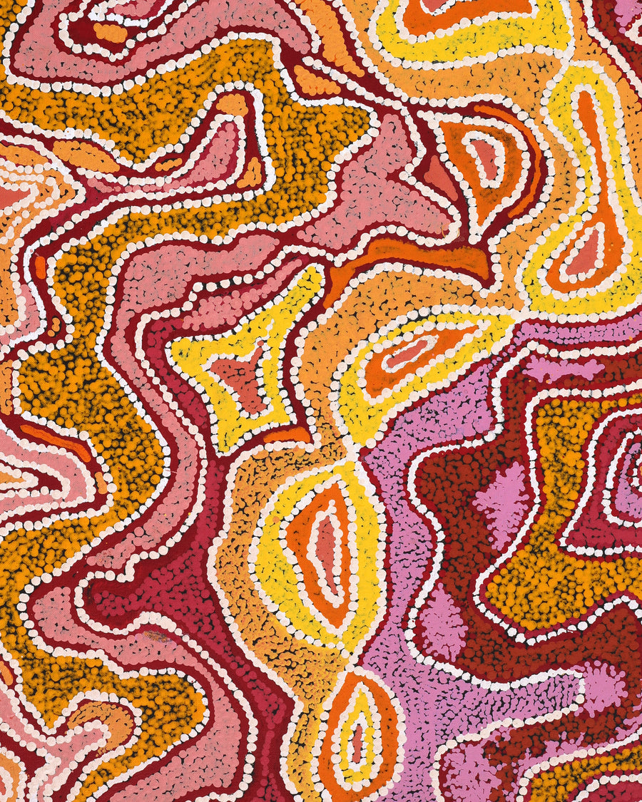 Aboriginal Artwork by Margarina Napanangka Miller, Lukarrara Jukurrpa, 91x46cm