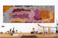Aboriginal Artwork by Margaret Nangala Gallagher, Yankirri Jukurrpa (Emu Dreaming), 183x61cm