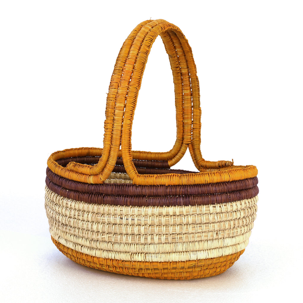 Aboriginal Artwork by Margot Gurawiliwili, Coil Basket, 36x32x26cm
