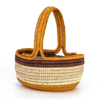 Aboriginal Artwork by Margot Gurawiliwili, Coil Basket, 36x32x26cm