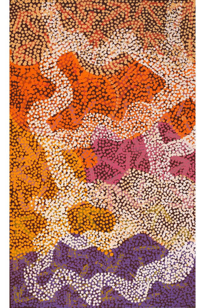 Aboriginal Artwork by Margaret Nangala Gallagher, Yankirri Jukurrpa (Emu Dreaming), 76x46cm