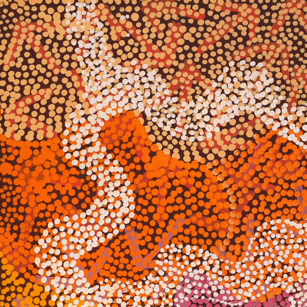 Aboriginal Art by Margaret Nangala Gallagher, Yankirri Jukurrpa (Emu Dreaming), 76x46cm - ART ARK®