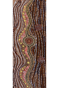 Aboriginal Artwork by Maria Nampijinpa Brown, Pamapardu Jukurrpa (Flying Ant Dreaming) - Warntungurru, 122x46cm