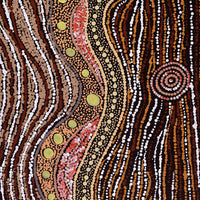 Aboriginal Artwork by Maria Nampijinpa Brown, Pamapardu Jukurrpa (Flying Ant Dreaming) - Warntungurru, 122x46cm