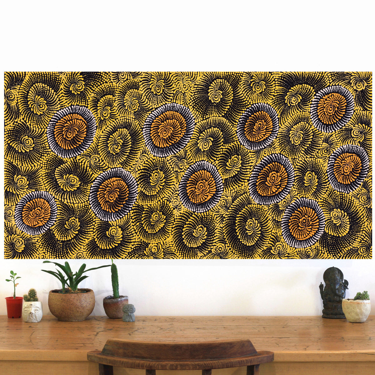 Aboriginal Artwork by Maria Nampijinpa Brown, Pamapardu Jukurrpa (Flying Ant Dreaming) - Warntungurru, 122x61cm