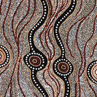 Aboriginal Artwork by Maria Nampijinpa Brown, Pamapardu Jukurrpa (Flying Ant Dreaming) - Warntungurru, 122x61cm