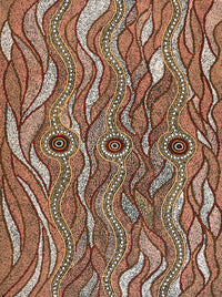 Aboriginal Artwork by Maria Nampijinpa Brown, Pamapardu Jukurrpa (Flying Ant Dreaming) - Warntungurru, 122x91cm